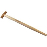 Wooden Faithfull FSC Ash T Grip handle for spade or shovel, straight and tapered with engraved logo.