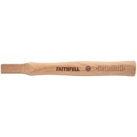 Faithfull FSC Hickory claw hammer handle, smooth wood finish with engraved logo and ergonomic grip.