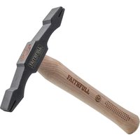 Faithfull FSC Hickory Double Scutch Hammer with wooden handle and black double-ended metal head.