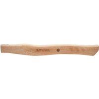 Faithfull FSC hickory hatchet handle, light wood finish, ergonomic grip, Faithfull logo engraved on side.
