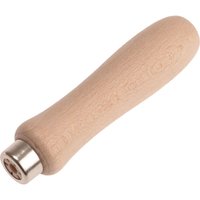 Faithfull Hardwood File Handle, smooth light wood finish, metal ferrule, ergonomic grip design.