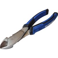 Heavy Duty Diagonal Cutting Pliers with blue and black rubber grips, silver metal jaws, and Faithfull branding.