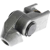Faithfull heavy duty grease gun knuckle joint connector, metallic gray with pivoting joint and cylindrical ends