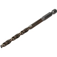 Cobalt quick-change impact drill bit, 6.0mm, metallic finish, spiral flutes, hex shank, 109mm overall length.