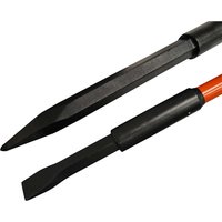Black Faithfull insulated chisel and point crow bar with orange handle and dual tips for versatile use.