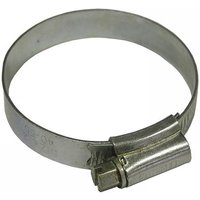 Stainless steel hose clip with adjustable screw, 45-60mm diameter, smooth band, and engraved Faithfull branding.