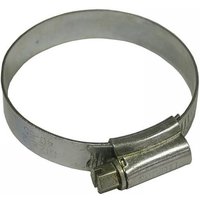 Zinc-plated Faithfull hose clip, adjustable 35-50mm, with a screw mechanism and smooth metal band.