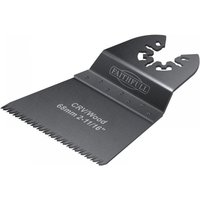 Faithfull multi-function tool blade, CRV wood, 68mm, silver with serrated edge and engraved measurements, pack of 5.