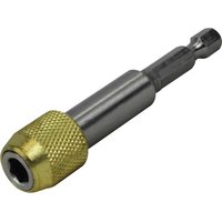 Faithfull magnetic stainless steel bit holder with gold quick release chuck and hex shank.