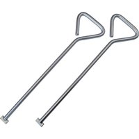 Pair of silver Faithfull manhole cover lift keys with L-shaped handles and flat ends.