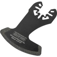 Black Faithfull diamond oscillating multi-tool blade with curved segmented edge and printed specifications.