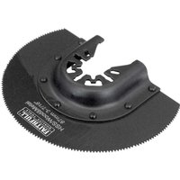 Black Faithfull MFW87W wood saw blade with semi-circular shape and serrated edge for oscillating multi tool.
