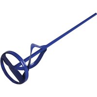 Blue Faithfull mixing paddle, 80x400mm, with a long handle and spiral blade for efficient mixing.