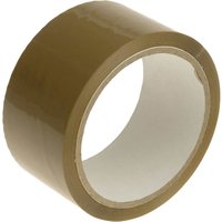 Brown Faithfull Parcel Tape roll with glossy finish and white inner core.