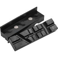 Black Faithfull plastic magnetic vice jaws with textured grip and two circular magnets.