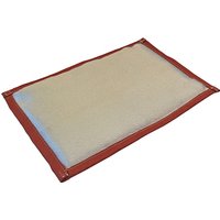 Rectangular Faithfull soldering pad, beige center with red border, measuring 195 x 300mm.