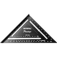 Black Faithfull Prestige Quick Square with white measurement markings and triangular shape.