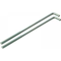 Faithfull building profiles, silver metal rods with 230mm length and 9-inch bolts, pack of two.