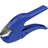 Blue Faithfull Professional Plastic Pipe Cutter with curved blade and ergonomic handle.