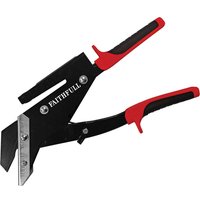 Black and red Faithfull Professional Slate Cutter with ergonomic handles and sharp cutting blade.