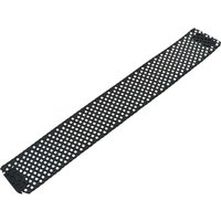 Black Faithfull hand rasp plane blade with perforated surface and rectangular shape.