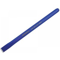 Blue Faithfull cold chisel, 200mm long, 13mm wide, with beveled edge and engraved text on the handle.