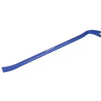 Blue Faithfull Tuff Bar 600mm with flat chisel end and curved claw for prying and lifting tasks.