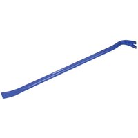 Blue Faithfull Tuff Bar, 900mm long, with flat chisel end and curved claw for prying and lifting.