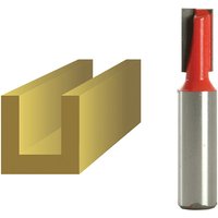 Faithfull router bit TCT two flute, 10mm x 19mm, 1/2in shank, red and silver with sharp cutting edges.