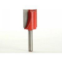 Faithfull router bit TCT two flute, red cylindrical head, 20mm x 25mm, 1/4in silver shank.