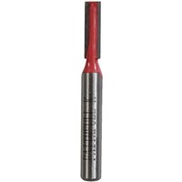 Faithfull Router Bit TCT, silver with red two-flute cutting edge, 5.0 x 16mm, 1/4in shank.