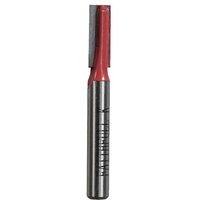 Faithfull router bit with red two-flute cutting edge, 6.0 x 16mm size, 1/4 inch shank, silver and red finish.