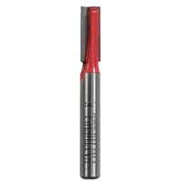 Faithfull router bit with red top, two flute design, 6.3 x 16mm size, 1/4 inch silver shank.