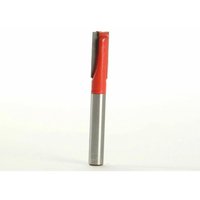 Faithfull router bit with red top, two flute design, 7.0 x 19mm size, and 1/4-inch silver shank.