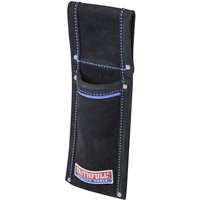 Black Faithfull scaffold level holder with blue stitching and belt loop, featuring Faithfull logo at the bottom.