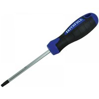 Faithfull Torx screwdriver with blue and black ergonomic handle, silver shaft, and Tx30 star tip.