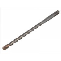 Faithfull SDS Plus drill bit, 14mm diameter, 160mm length, spiral fluted, silver with pointed tip.