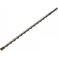Faithfull SDS Plus drill bit, 14mm diameter, 460mm length, spiral fluted design, silver with pointed tip.