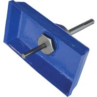 Blue Faithfull SDS Plus double square box cutter with metal drill bit and hexagonal nut.