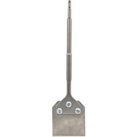 Faithfull SDS Plus tile and floor scraper, 400x100mm, silver metal blade with a long handle and four screws.