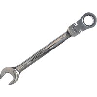 Silver Faithfull ratchet combination spanner with 19mm flex head and polished chrome finish.
