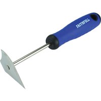 Faithfull Soft Grip Combination Shave Hook with blue ergonomic handle and stainless steel triangular blade.