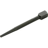 Black Faithfull Square Head Nail Punch with textured grip and tapered pointed end.