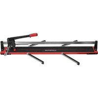 Faithfull TLC1200 Professional Tile Cutter, red and black with long cutting guide and ergonomic handle.