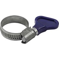 Faithfull Wing Screw Hose Clip with silver adjustable band and purple plastic wing handle.