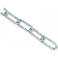 Zinc plated chain, 3mm thickness, 2.5m length, silver color, oval links, max load 80kg.