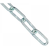 Zinc plated chain by Faithfull, 4mm thickness, 2.5m length, silver links, max load 120kg.