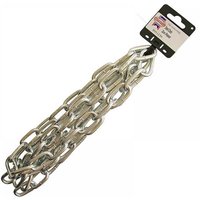 Zinc plated chain, 6mm links, 2.5m length, silver finish, Faithfull brand, max load 250kg, with product tag attached.
