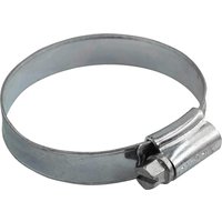 Zinc plated hose clip by Faithfull, featuring a silver band with a screw mechanism for tightening.