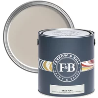 Farrow & Ball Dead Flat 2.5L paint can, Elephant's Breath No. 229, dark gray container with lid showing light gray paint.